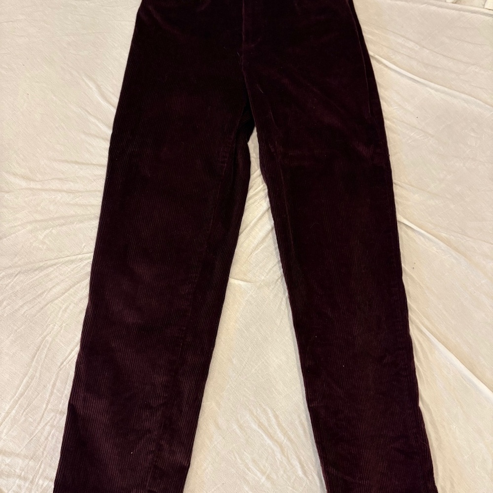 LAUREN JEANS CO. Burgundy Corduroy Pants; Size: 2 Petite